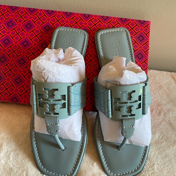 Tory Burch Georgia Sandal Soft Croco Emboss - Picture 4 of 7